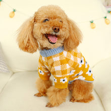 Load image into Gallery viewer, Autumn and Winter Pet Warm Fleece Flower Plaid Sweater Puppy Dog Cat Soft Coat Shirt Jacket Teddy Bichon Pomeranian Schnauze Dog Clothes