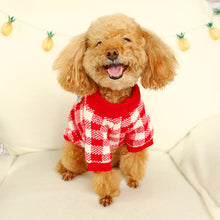 Load image into Gallery viewer, Autumn and Winter Pet Warm Fleece Flower Plaid Sweater Puppy Dog Cat Soft Coat Shirt Jacket Teddy Bichon Pomeranian Schnauze Dog Clothes
