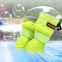 Load image into Gallery viewer, Winter Waterproof Pet Rain Shoes for Small Medium Dog Warm Puppy Snow Boots Fleece Soft Silicon Adjustable Anti-Slip Pet Rain Boots Large Dog Shoes