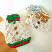 Load image into Gallery viewer, Autumn and Winter Pet Warm Fleece Hollow Knitted Bow Sweater Puppy Dog Cat Soft Coat Shirt Jacket Teddy Bichon Pomeranian Schnauze Dog Clothes