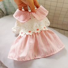 Load image into Gallery viewer, Spring Summer Autumn Dog Cat Princess Dress Pet Hollow Pink Plaid Dress Pet Clothes Comfortable Soft Puppuy Dogs Cats Dress Pet Clothes