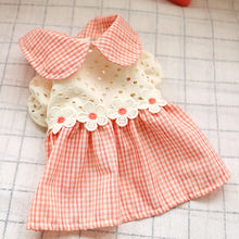 Load image into Gallery viewer, Spring Summer Autumn Dog Cat Princess Dress Pet Hollow Pink Plaid Dress Pet Clothes Comfortable Soft Puppuy Dogs Cats Dress Pet Clothes