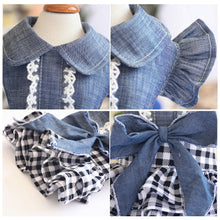 Load image into Gallery viewer, Pet Denim Tutu Dress Dog Cat Spring Summer Cowboy Clothes For Dog Girls Small Medium Dog Puff Sleeve Bowknot Dress