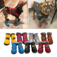 Load image into Gallery viewer, 4Pcs/Set Winter Pet Dog Shoes Warm Snow Boots Waterproof For Small Dogs Cotton Non Slip Pet Outdoor Supplies Botas Perro