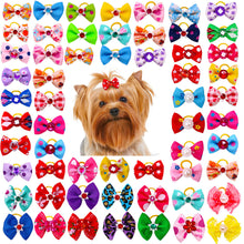 Load image into Gallery viewer, 10Pcs Dog Hair Bows Diamond Dog Hair Accessories Rubber Bands Dog Bows Dogs Pets Hair Accessories Pet Grooming Products