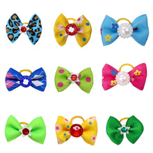 Load image into Gallery viewer, 10Pcs Dog Hair Bows Diamond Dog Hair Accessories Rubber Bands Dog Bows Dogs Pets Hair Accessories Pet Grooming Products
