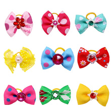Load image into Gallery viewer, 10Pcs Dog Hair Bows Diamond Dog Hair Accessories Rubber Bands Dog Bows Dogs Pets Hair Accessories Pet Grooming Products