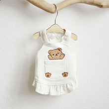 Load image into Gallery viewer, Bear Suspenders Skirt Pet Cats and Dogs Clothes Autumn and Winter Flying Sleeves Base Corduroy Cute Princess Skirt Pets Clothes