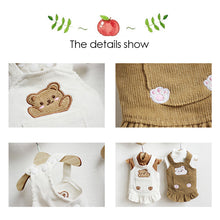 Load image into Gallery viewer, Bear Suspenders Skirt Pet Cats and Dogs Clothes Autumn and Winter Flying Sleeves Base Corduroy Cute Princess Skirt Pets Clothes