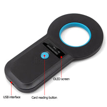 Load image into Gallery viewer, 134.2KHz OLED Display Pet ID Reader Animal Chip Digital Scanner Microchip Handheld Identification FDX-B Format for Cat Dog