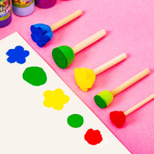 Load image into Gallery viewer, 5pcs/set Kids Drawing Toys Sponge Brush Kit DIY Painting Brush Sponge Flower Stamp Kids Eearly Education Art Start Learning Tools