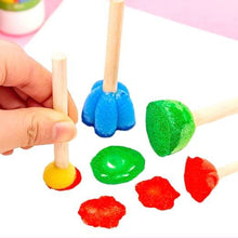 Load image into Gallery viewer, 5pcs/set Kids Drawing Toys Sponge Brush Kit DIY Painting Brush Sponge Flower Stamp Kids Eearly Education Art Start Learning Tools