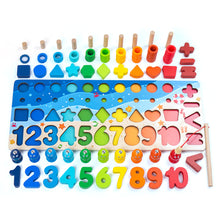 Load image into Gallery viewer, Kids Wooden Geometric Wooden Toys 3D Educational Math Fishing Count Numbers Digital Shape Match Board Early Education Child Gift Toy
