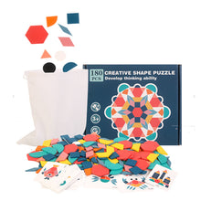 Load image into Gallery viewer, 180pcs Kids Wood Jigsaw Puzzle Board Game Baby Montessori Educational Learning Wooden Toys Children Geometric Shape 3D Puzzles