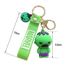 Load image into Gallery viewer, Marvel Super Hero Keychain Spiderman Captain America Iron Man Hulk Thor Keyrings Car Bag Backpack Pendant Key Chain Toy