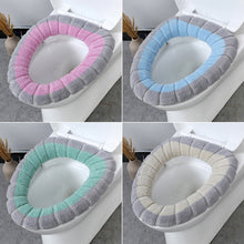 Load image into Gallery viewer, Warm Toilet Seat Cover Closestool Mat Washable Bathroom Accessories Knitting Pure Color Soft Pad Bidet Cover