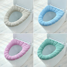 Load image into Gallery viewer, Warm Toilet Seat Cover Closestool Mat Washable Bathroom Accessories Knitting Pure Color Soft Pad Bidet Cover