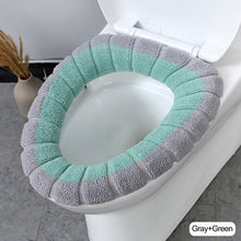 Load image into Gallery viewer, Warm Toilet Seat Cover Closestool Mat Washable Bathroom Accessories Knitting Pure Color Soft Pad Bidet Cover