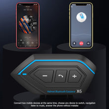 Load image into Gallery viewer, Motorcycle Helmet Headset Motorbike BT Interphone Bluetooth Helmet Intercom Stereo Headset for Cell Phone 2 Rider X6