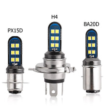 Load image into Gallery viewer, Motorcycle 12V 12 SMD HeadLight Bulbs H4 BA20D PX15D LED Hi Lo H6 BA20D Head Light Lamp
