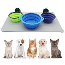 Load image into Gallery viewer, Anti-slip Solid Color Silicone Pad Pets Bowl Waterproof Pet Food Mat For Dog Cat Drinking Mat Feeding Placemat Easy Washing