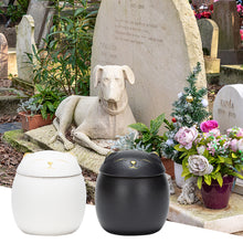 Load image into Gallery viewer, Cat Shape Pet Ceramic Canister Memorial Pet Urn Seal Pot Big Keepsake Casket Porcelain Jar Pet Ashes Storage Memento Burial Holder