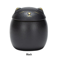 Load image into Gallery viewer, Cat Shape Pet Ceramic Canister Memorial Pet Urn Seal Pot Big Keepsake Casket Porcelain Jar Pet Ashes Storage Memento Burial Holder