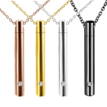 Load image into Gallery viewer, Pet Urn Titanium Steel Minimalist Perfume Pendant Necklace Memorial Ashes Storage Bottles Fashion Jewelry