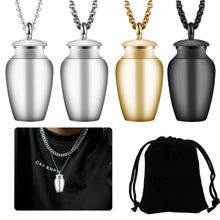 Load image into Gallery viewer, Pet Urn Decorative Pendant Jewelry Openable Earthen Jar Columbarium Shape Pendant for Men Women Stylish Perfume Holder Ashes Cremation Urn Punk Rock Necklace