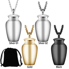 Load image into Gallery viewer, Pet Urn Decorative Pendant Jewelry Openable Earthen Jar Columbarium Shape Pendant for Men Women Stylish Perfume Holder Ashes Cremation Urn Punk Rock Necklace