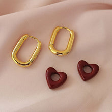 Load image into Gallery viewer, Red Heart Romantic Retro Earrings Woman Trendy Simple Rectangle Ear Rings Party Wedding Girls Fashion Jewelry Gift Accessories