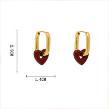 Load image into Gallery viewer, Red Heart Romantic Retro Earrings Woman Trendy Simple Rectangle Ear Rings Party Wedding Girls Fashion Jewelry Gift Accessories
