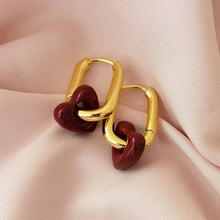 Load image into Gallery viewer, Red Heart Romantic Retro Earrings Woman Trendy Simple Rectangle Ear Rings Party Wedding Girls Fashion Jewelry Gift Accessories