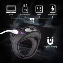 Load image into Gallery viewer, Vibrating Ring Penis Delay Ejaculation Cockring for Couples Enhancing Harder Erection Cock Lock Ring Vibrator Sex Toy for Men