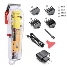 Load image into Gallery viewer, Rechargeable Transparent Body Hair Cutting Machine Hair Trimmer Cover White or Red Base 7300rpm Household NG-108 Hair Clippers