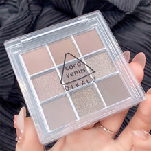 Load image into Gallery viewer, 9 Colors Acrylic Eyeshadow Palette Personality Lustre Matte Earth Color Eyeshadow Portable Makeup Palette Waterproof Makeup