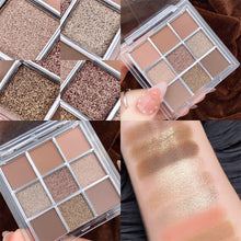 Load image into Gallery viewer, 9 Colors Acrylic Eyeshadow Palette Personality Lustre Matte Earth Color Eyeshadow Portable Makeup Palette Waterproof Makeup