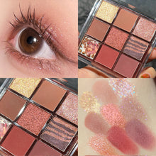 Load image into Gallery viewer, 9 Colors Acrylic Eyeshadow Palette Personality Lustre Matte Earth Color Eyeshadow Portable Makeup Palette Waterproof Makeup