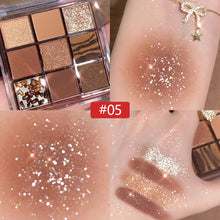 Load image into Gallery viewer, 9 Colors Acrylic Eyeshadow Palette Personality Lustre Matte Earth Color Eyeshadow Portable Makeup Palette Waterproof Makeup