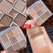 Load image into Gallery viewer, 9 Colors Acrylic Eyeshadow Palette Personality Lustre Matte Earth Color Eyeshadow Portable Makeup Palette Waterproof Makeup
