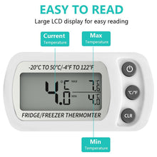 Load image into Gallery viewer, Fridge Thermometer Digital Thermometer for Freezer Waterproof Temperature Meter Detector Kitchen Thermometre Degree Centigrade Fahrenheit