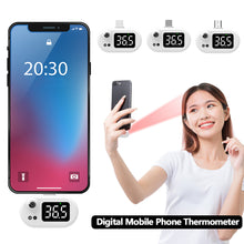 Load image into Gallery viewer, Portable Mini Cell Phone Thermometer Infrared Thermometer LED Digital Display Non-Contact Temperature USB/Type C Interface Compatible with Android Apple Phone