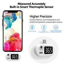 Load image into Gallery viewer, Portable Mini Cell Phone Thermometer Infrared Thermometer LED Digital Display Non-Contact Temperature USB/Type C Interface Compatible with Android Apple Phone