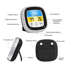 Load image into Gallery viewer, Digital Meat Thermometer for Cooking LCD Touchscreen Food Thermometer Kitchen Timer with Backlight BBQ Oven Cooking Thermometer