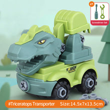 Load image into Gallery viewer, Children's Assembly Construction Toy Dinosaur Engineering Car Excavator Truck Educational DIY Model Car Toys for Kids Boy Child Gifts