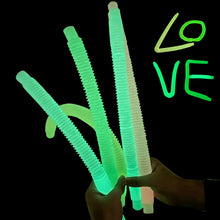 Load image into Gallery viewer, Luminous Pop Tubes Fidget Toy Stress Relieve Toys Children Autism Stress Relieve Plastic Bellows Kids Squeeze Toy Gifts