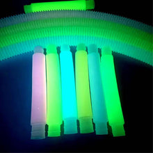 Load image into Gallery viewer, Luminous Pop Tubes Fidget Toy Stress Relieve Toys Children Autism Stress Relieve Plastic Bellows Kids Squeeze Toy Gifts