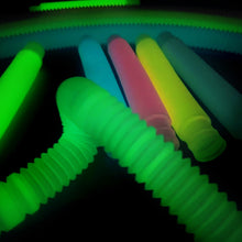 Load image into Gallery viewer, Luminous Pop Tubes Fidget Toy Stress Relieve Toys Children Autism Stress Relieve Plastic Bellows Kids Squeeze Toy Gifts