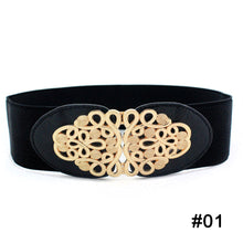 Load image into Gallery viewer, Women Elastic Waist Belt Versatile Elastic Decorative Wide Belt Dress Skirt Waist Elastic Belts