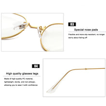 Load image into Gallery viewer, Art Style Anti-blue Light Flat Glasses Metal Frame Glasses Blocking Filter Computer Glasses Transparent Glasses